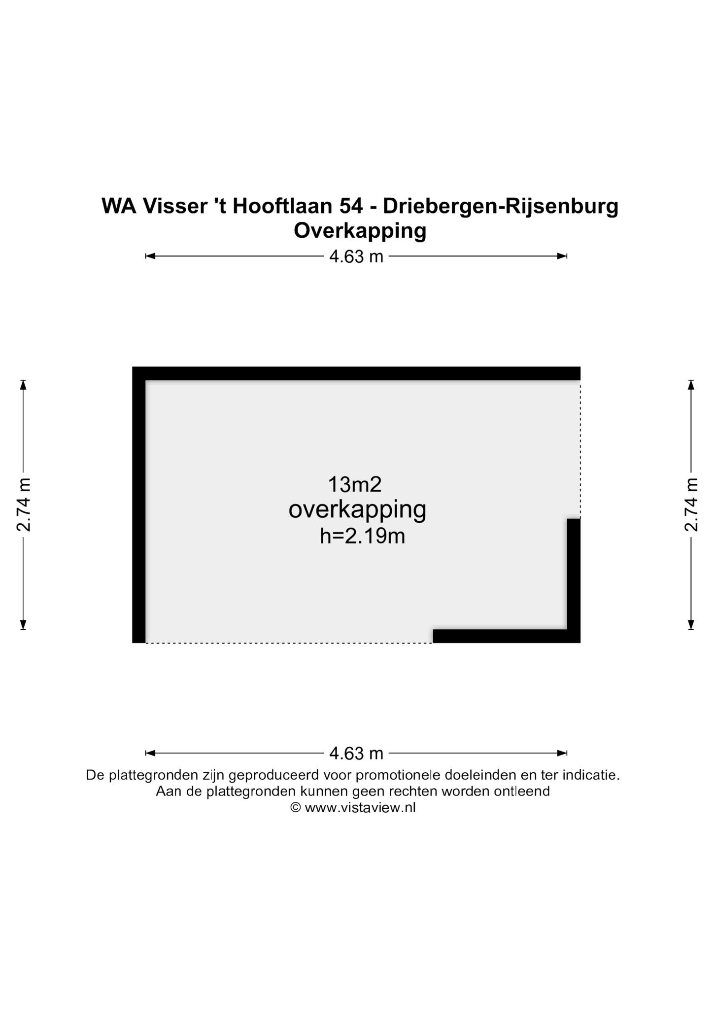 Plattegrond WA Visser ‘t Hooftlaan 54